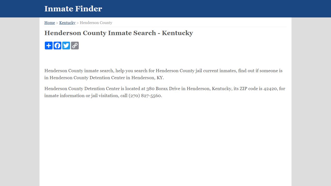 Henderson County Inmate Search - Kentucky